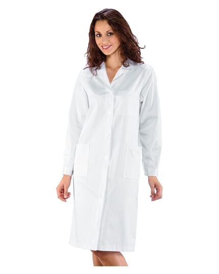 bata blanca sanitaria de mujer botones isacco