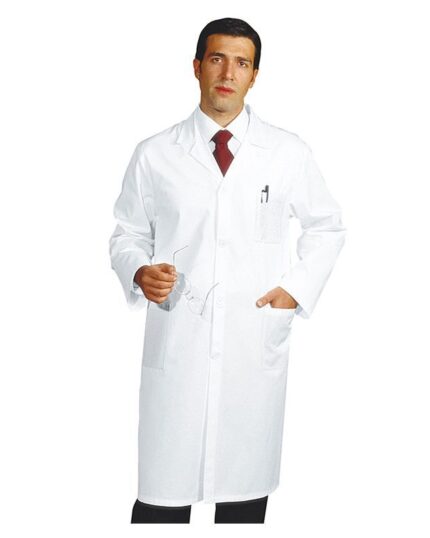 bata medico blanca hombre larga isacco