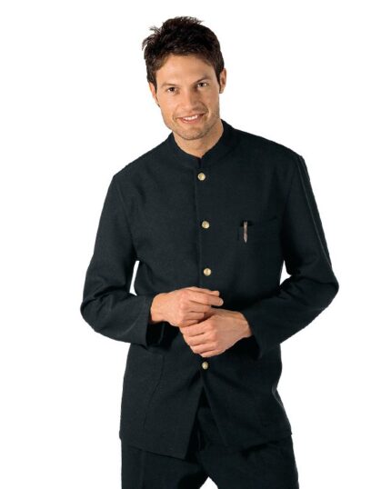 chaqueta coreana negra hombre isacco 066301
