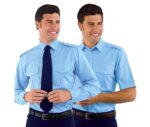 isacco camisa azul piloto hombre camarero
