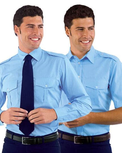isacco camisa azul piloto hombre camarero