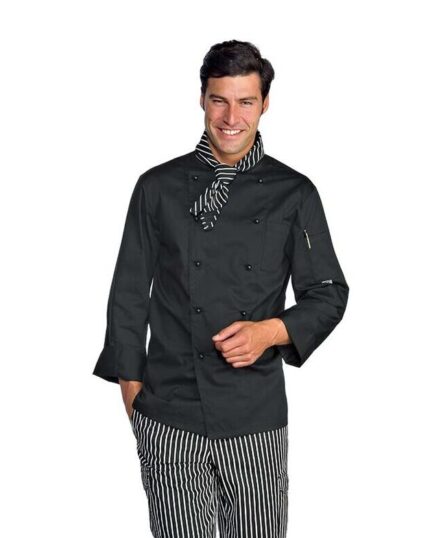 Chaqueta de chef clásica negra en tallas especiales