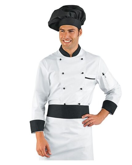 Chaquetilla de cocinero Blanco Negro
