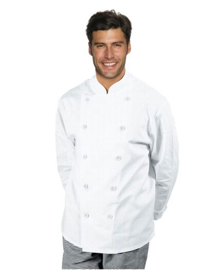 chaqueta cocina blanca hombre botones