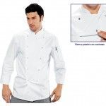 chaqueta cocina blanca hombre corchetes