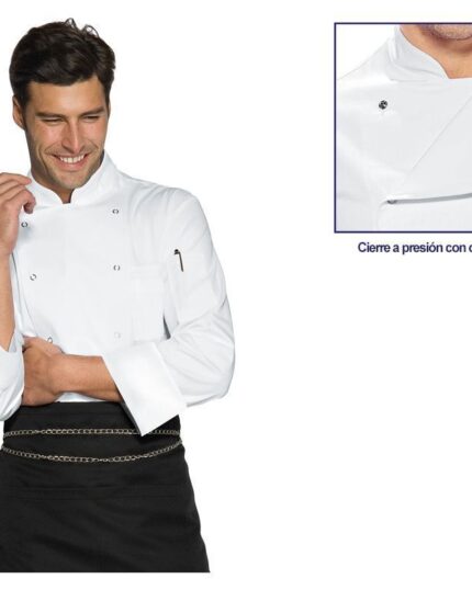 chaqueta cocina blanca hombre corchetes light