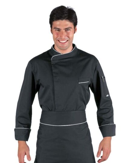 chaqueta cocinero ribetes negro bilbao 059311