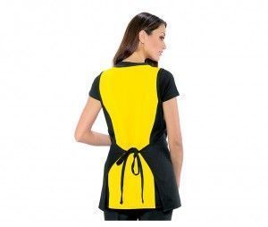 delantal amarillo negro sanitario camarero isacco mujer