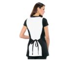 delantal blanco negro sanitario camarero mujer isacco