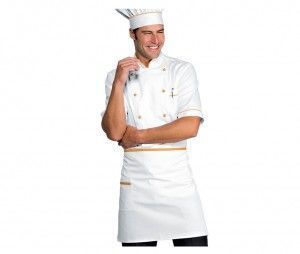 delantal corto blanco melocoton cocinero isacco vita