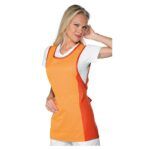 Delantal lila sanitario para camarero y peluquería Isacco - Ropa de trabajo funcional y elegante