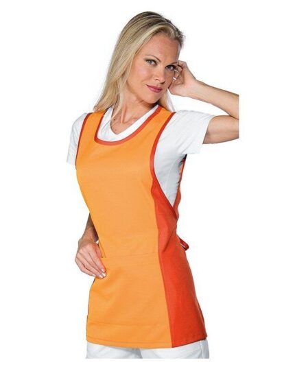 Delantal lila sanitario para camarero y peluquería Isacco - Ropa de trabajo funcional y elegante