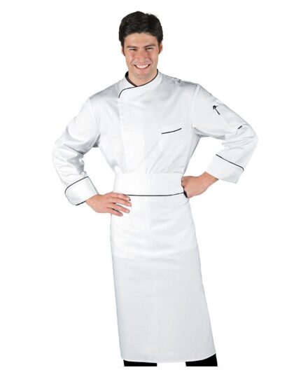 delantal ribete negro cocinero isacco rondin