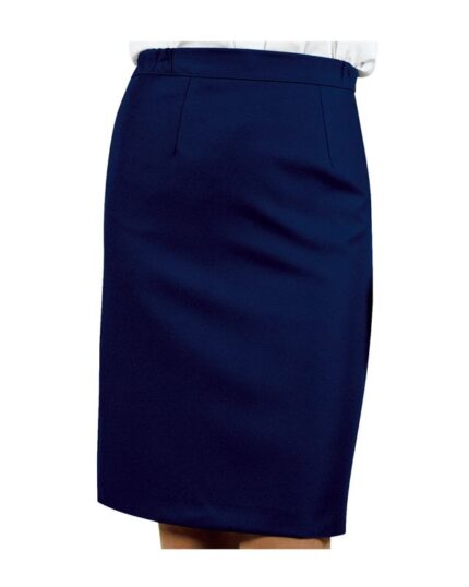 falda lana azul entallada isacco