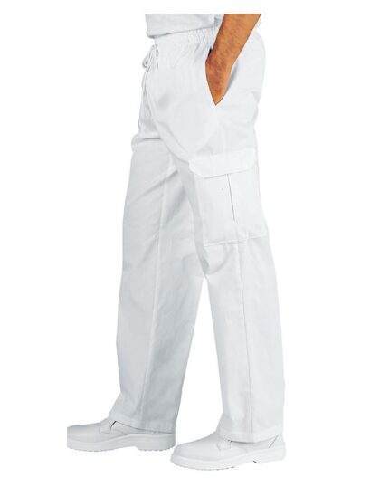 Pantalón de cocina blanco chef hombre isacco