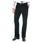 Pantalón negro camarero hombre pinzas Isacco
