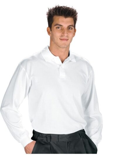 polo blanco manga larga isacco unisex