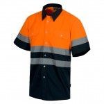Camisa de alta visibilidad en manga corta naranja workteam c3811