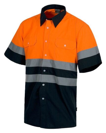 Camisa de alta visibilidad en manga corta naranja workteam c3811