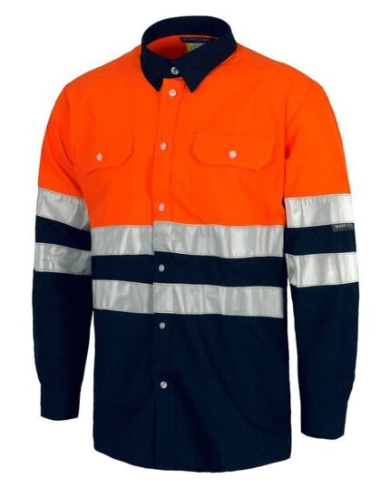 Camisa de alta visibilidad en manga larga naranja workteam c3813