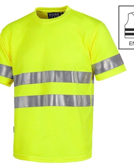 Camisetas con reflectante alta visibilidad Workteam en manga corta C3945