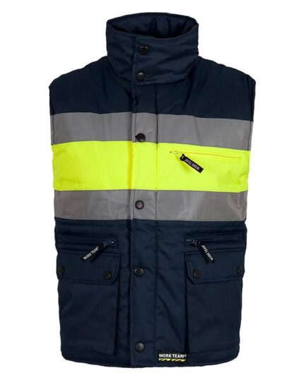 chaleco alta visibilidad marino amarillo workteam s4032