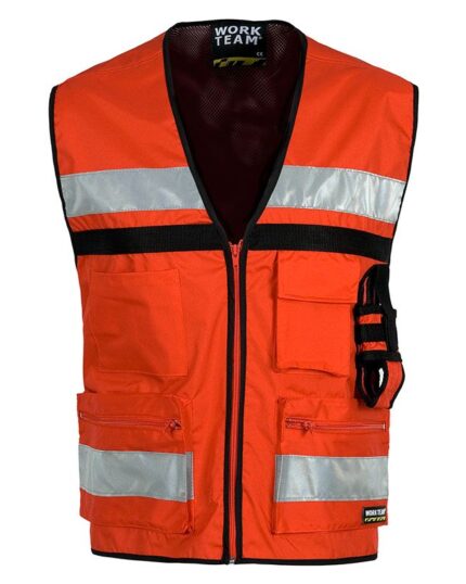 chaleco alta visibilidad rojo workteam c3601
