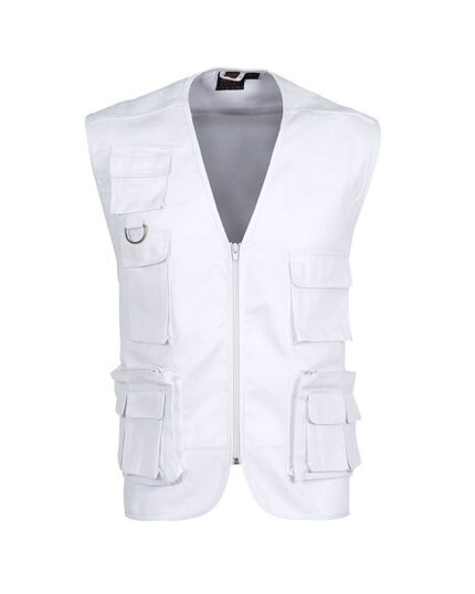 chaleco trabajo blanco workteam s3100