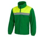 Chaqueta polar de trabajo combinada con cintas reflectantes y parte superior de alta visibilidad