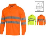 polo alta visibilidad con cintas reflectantes amarillo naranja