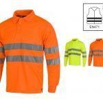 polo alta visibilidad con cintas reflectantes amarillo naranja