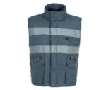 chaleco trabajo acolchado reflectante gris workteam s3207