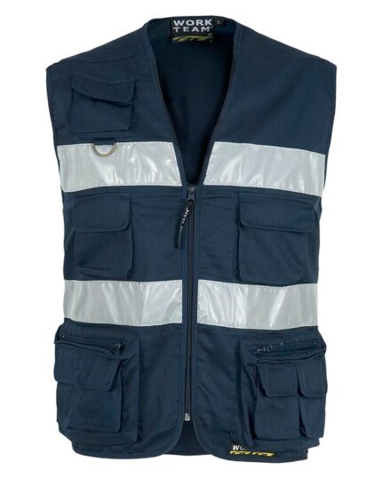 chaleco trabajo reflectante marino workteam s3107