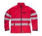 chaqueta impermeable roja reflectante de industria