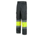 pantalon alta visibilidad gris amarillo workteam c4018