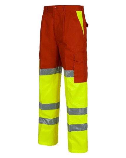 pantalon alta visibilidad rojo workteam c3314