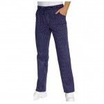 Pantalón de cocinero azul con estampado a rayas Isacco Vienna azul