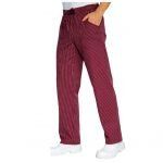 Pantalón de cocinero burdeos con estampado a rayas
