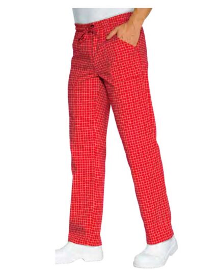 pantalon trabajo rojo cocina hostelería