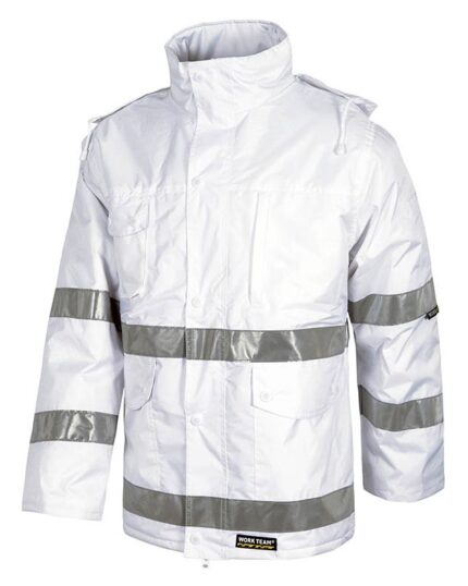 parka trabajo impermeable reflectantes blanca workteam s1008