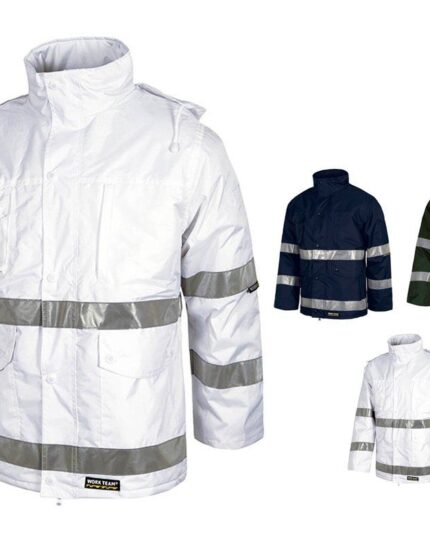 parka de trabajo impermeable con cintas reflectantes