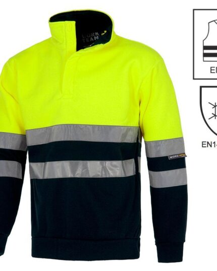 Sudadera de trabajo reflectante y alta visibilidad con cuello alto