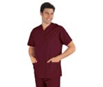 casaca sanitaria unisex burdeos manga corta 045003