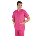 casaca sanitaria unisex fucsia manga corta 045060