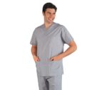 Casaca sanitaria en oferta gris manga corta 045012