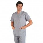 Casaca sanitaria en oferta gris manga corta 045012