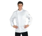 Chaqueta Cocinero Bilbao Corchetes Satén Blanca