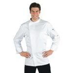 Chaqueta Cocinero Bilbao Corchetes Satén Blanca