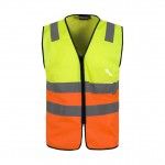 Chaleco alta visibilidad Workteam naranja y amarillo con reflectantes y alta visibilidad