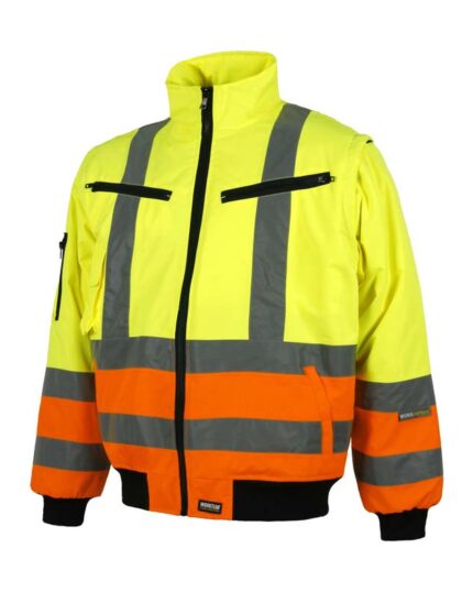 Cazadora piloto alta visibilidad amarillo naranja reflectante